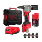 Аккумуляторний заклепочник MILWAUKEE M12 BPRT-201X діаметр закл. 2,4-4,8мм 