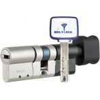 Циліндр Mul-t-lock MTL800/MT5+ 160(60x100T) CAM30 5KEY ключ-тумблер NST/BE нікель-сатин/чорний