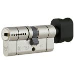 Циліндр RB-Locks Keylocx 90(45x45T) 5KEY ключ-тумблер матовий нікель/чорний