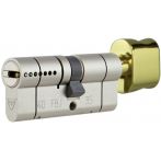 Циліндр RB-Locks Keylocx 110(70x40T) 5KEY ключ-тумблер матовий нікель/полірована латунь