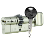 Циліндр із шестернею RB-Locks Keylocx 66(33x33T) 5KEY ключ-тумблер матовий нікель