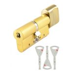 Циліндр Abloy Protec 2 87 (36x51T) 3KEY ключ-тумблер CY323 матове золото