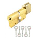 Циліндр Abloy Protec 2 92 (41x51T) 5KEY ключ-тумблер CY323 матове золото