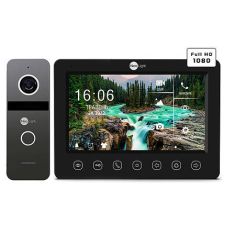 Комплект відеодомофону NeoLight KAPPA+ HD Black та панель виклику SOLO FHD Graphite