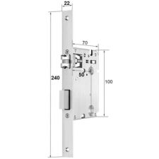 Корпус замка без цілиндра PES Mortiza 50х240