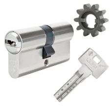 Циліндр зі шестернею Abus Bravus 3000 compact 120 (60x60) 5KEY ключ-ключ нікель-сатин