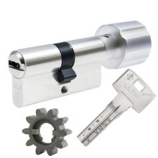 Циліндр зі шестернею Abus Bravus compact 3000 115 (65x50T) 3KEY ключ-тумблер нікель-сатин