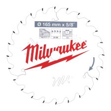 Диск пиляльний PFTE THIN KERF Ø165х5/8"х16мм 24 зуб Milwaukee