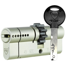 Циліндр із шестернею RB-Locks Keylocx 80(35x45) 5KEY ключ-ключ матовий нікель