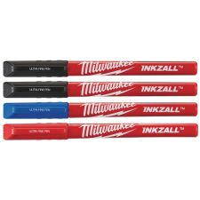 Набір маркерів Fine Tip InkZAll MILWAUKEE, синій/червоний/чорний/чорний, (4шт)