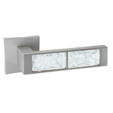 Дверна ручка Oro&Oro 203-13E MSN/White glass матовий нікель